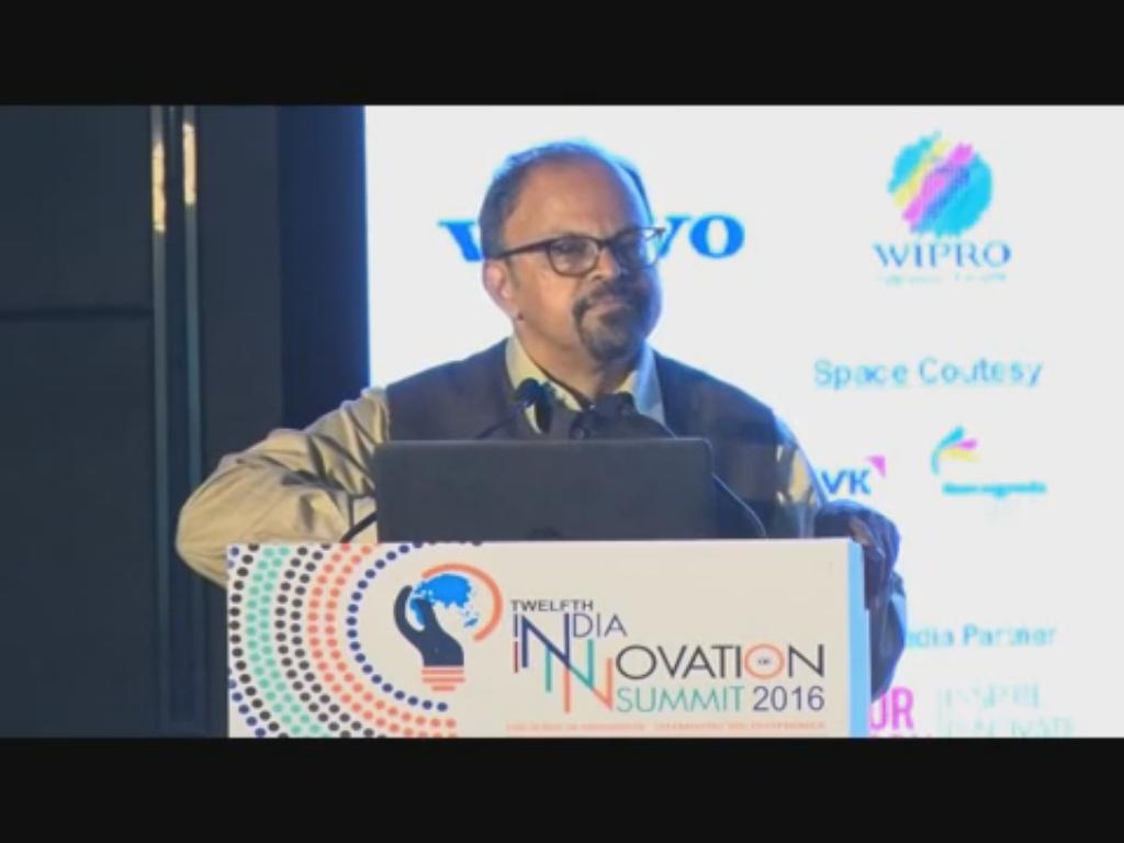 L Krishnan, Past Chairman, CII Karnataka & MD, Taegutec India speaks on Innovation at the 12th India Innovation Summit 2016